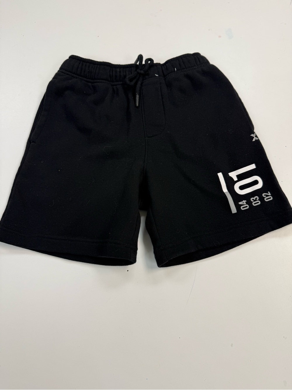 Xersion Black Athletic Shorts with White Number Graphic